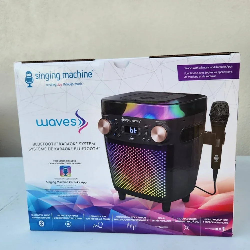 New Karaoke Singing Machine Portable Bluetooth Speaker Microphone Light Show Par - Picture 12 of 16